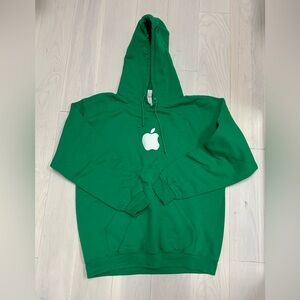 Green Hoodie with Apple Logo